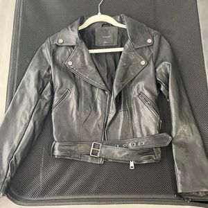 Small Elodie cropped leather jacket